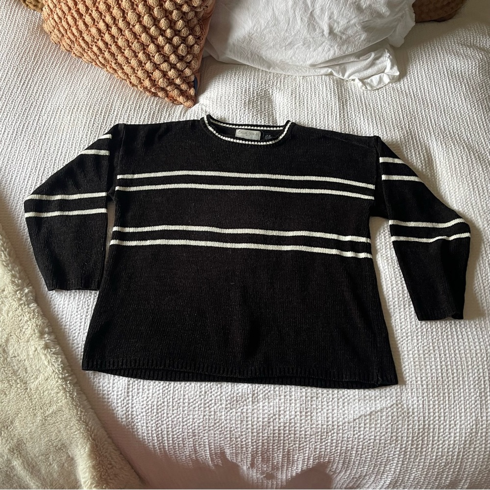 Casual Corner Black and white striped Sweater
